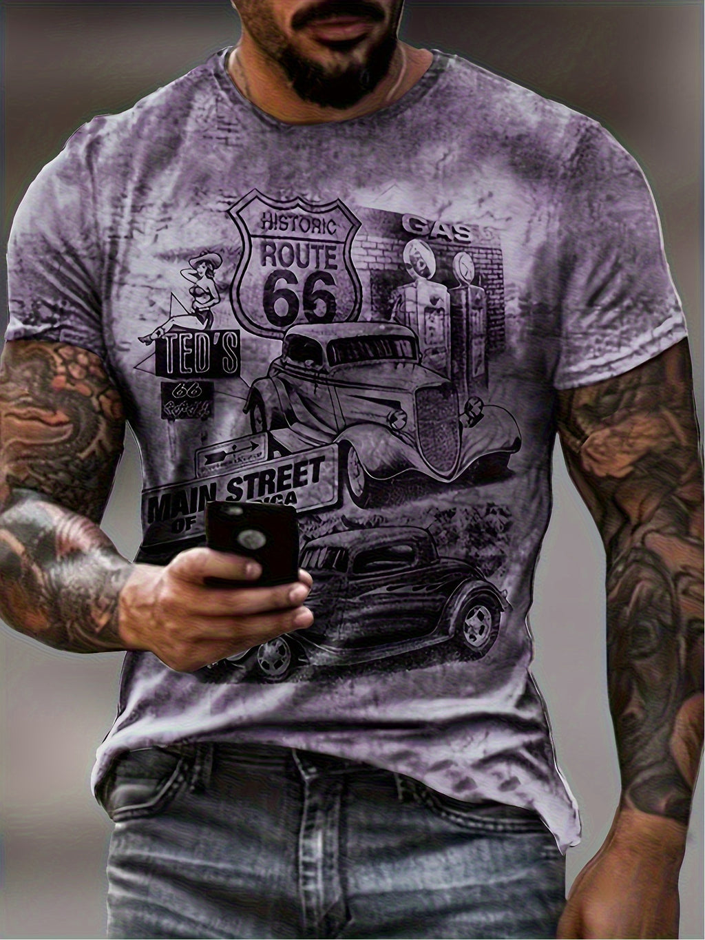 Soft Digital Tee Men Breathable Wear