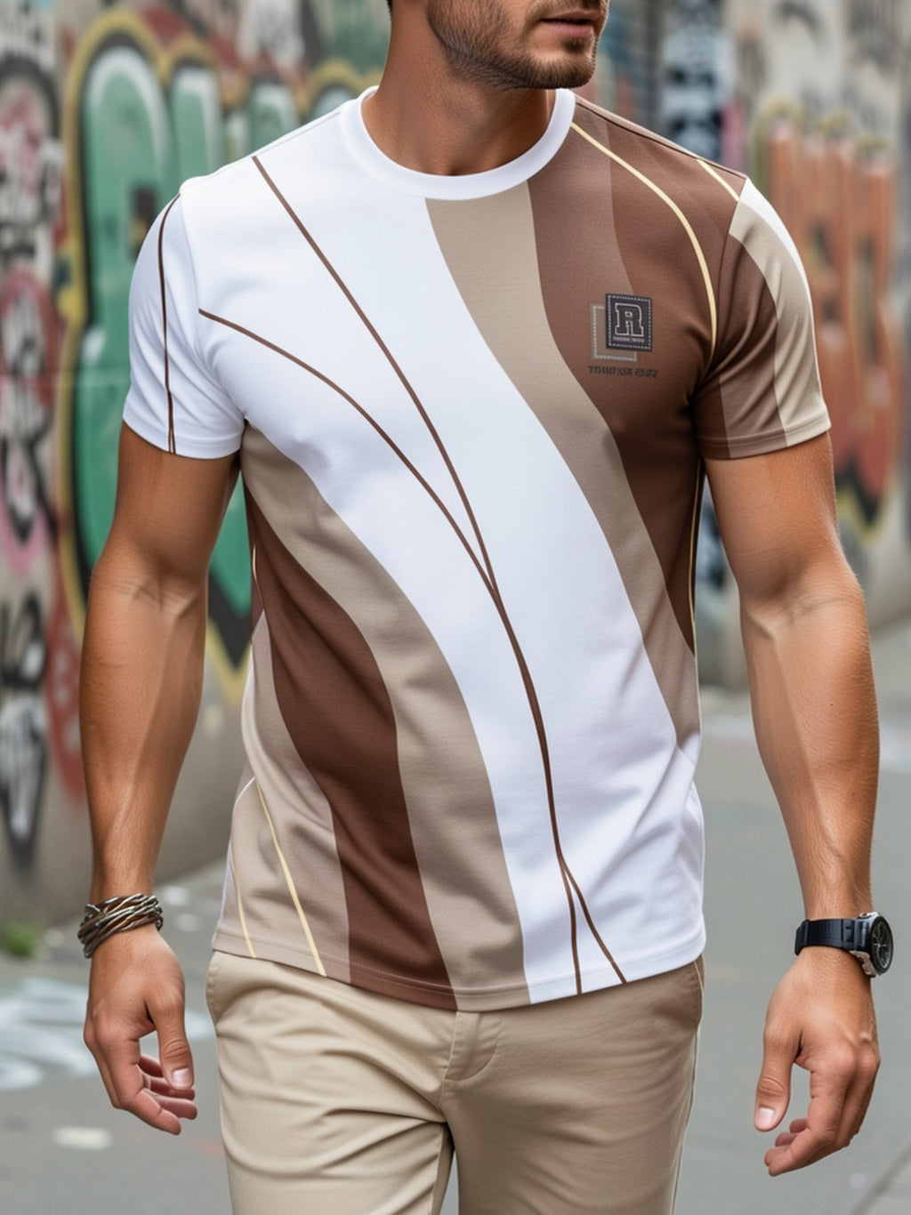 Breathable Digital Tee Men Casual Fit