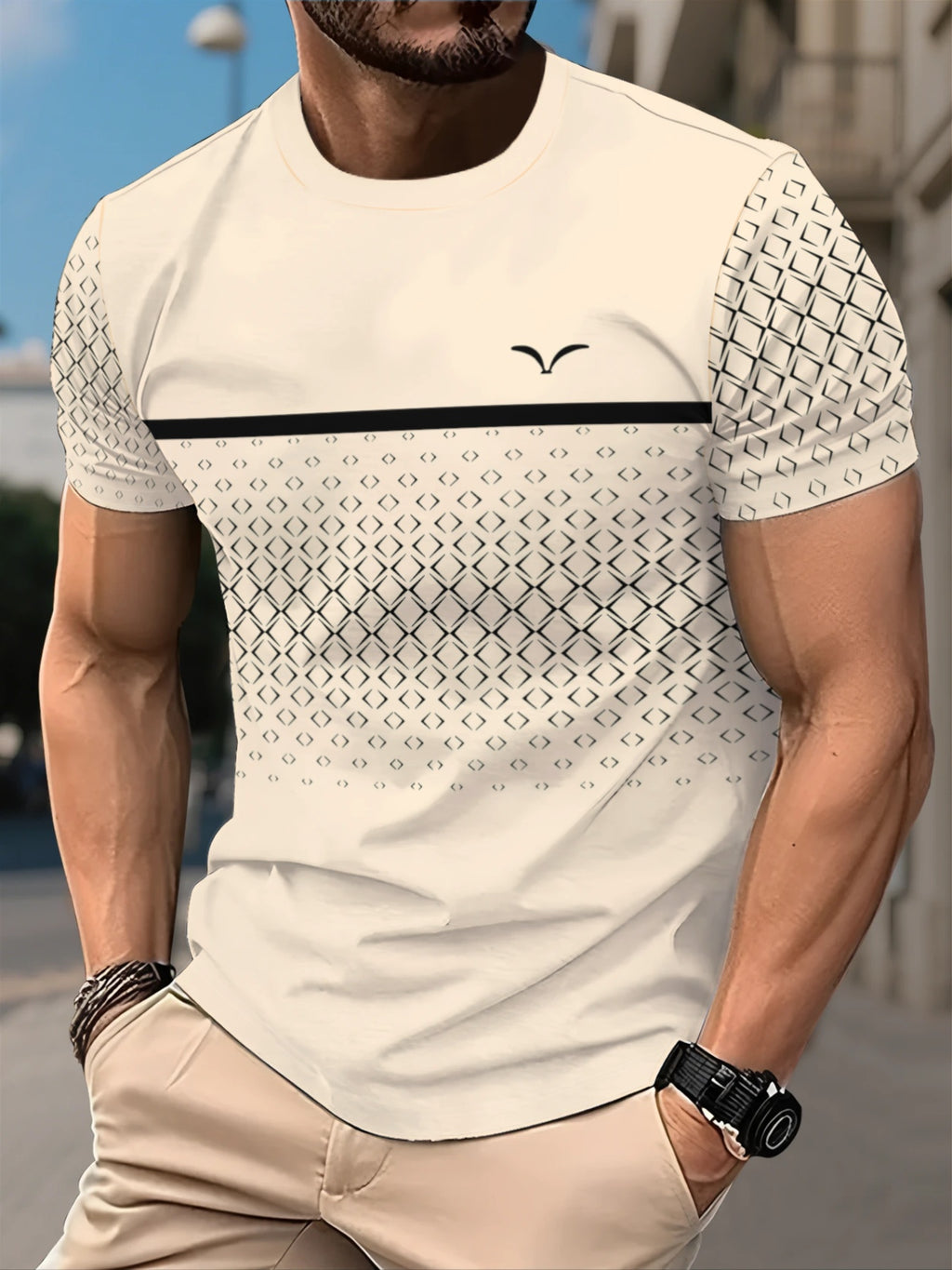 Graphic 3D Tee Men Breathable Style